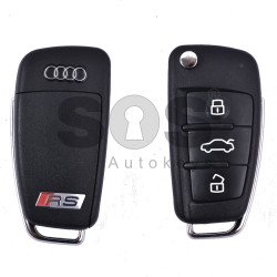  OEM Set for Audi A3/RS3 Buttons:3 / Frequency: 433MHz / Transponder: ID48 / Blade Signature: HU66 / Immobiliser System: Dashboard / Key Part No: 8V0837220P / Set Part Number: 8V1800375BL / Keyless Go