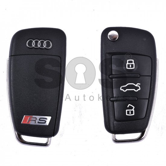 OEM Set for Audi A3/RS3 Buttons:3 / Frequency: 433MHz / Transponder: ID48 / Blade Signature: HU66 / Immobiliser System: Dashboard / Key Part No: 8V0837220P / Set Part Number: 8V1800375BL / Keyless Go OEM Set for Audi A3/RS3 Buttons:3 / Frequency: 433MHz / Transponder: ID48 / Blade Signature: HU66 / Immobiliser System: Dashboard / Key Part No: 8V0837220P / Set Part Number: 8V1800375BL / Keyless Go