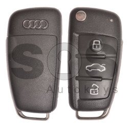 OEM Set for Audi A3/S3/RS3 Buttons:3 / Frequency: 434MHz / Transponder: Megamos 88/ AES / Blade Signature: HU66 / Immobiliser System: MQB / Set Part Number: 8V2800375S / Key Part No: 8V0837220D / Right Door / Keyless GO OEM Set for Audi A3/S3/RS3 Buttons:3 / Frequency: 434MHz / Transponder: Megamos 88/ AES / Blade Signature: HU66 / Immobiliser System: MQB / Set Part Number: 8V2800375S / Key Part No: 8V0837220D / Right Door / Keyless GO