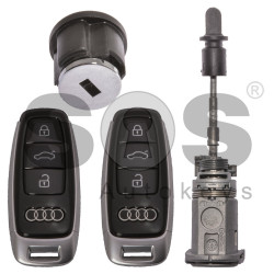  OEM Set for Audi Q8 Buttons:3 / Frequency:434MHz / Blade Signature:HU162T / Set Part No: 4M8800375 / Key Part No: 4N0959754BL / Keyless GO