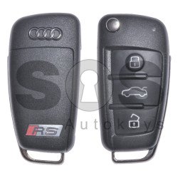 OEM Set for Audi Buttons:3/Frequency:434 MHz/Transponder: Megamos Crypto/128-bit/AES/Blade Signature: HU66/Immobiliser System: MQB / Set Part Number: 83B 800 375 BR/BM/DN/ Key Part No: 81A 837 220 R / 81A 837 220 AH / Keyless GO / LEFT DOOR