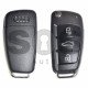OEM Set for Audi Q2 Buttons:3 / Frequency: 434 MHz / Transponder: Megamos Crypto/ 128-bit/ AES / Blade Signature: HU162T / Immobiliser System: MQB / Set Part Number: 83B800375CB / Key Part No: 81A837220H / Keyless GO / LEFT DOOR