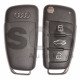 OEM Set for Audi  Buttons:3 / Frequency: 434MHz / Transponder: Megamos 88/ AES / Blade Signature: HU66 / Immobiliser System: MQB / Set Part Number: 8V1 800 375 AH