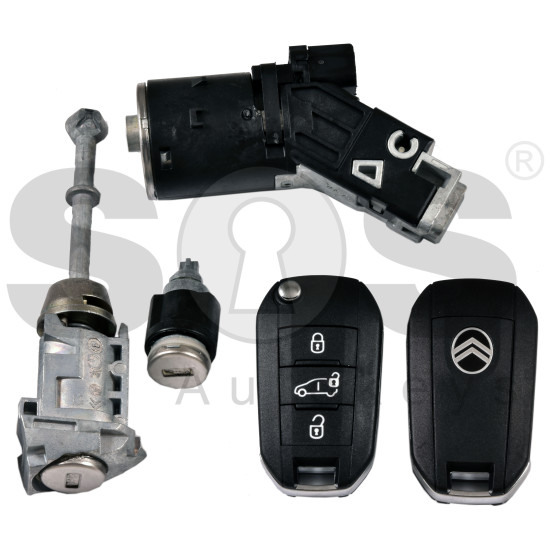 OEM Set For Citroen Buttons:3 / Frequency: 433MHz / Transponder:NCF296A/HITAG AES  /  Key Part No: 98 537 139 80 