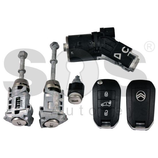 OEM Set For Citroen Buttons:3 / Frequency: 433MHz / Transponder:NCF296A/HITAG AES  /  Key Part No: 98 537 139 80 