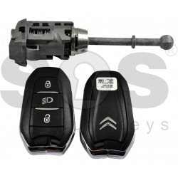 OEM Set for Citroen Buttons:3 / Frequency: 434 MHz / Set Part No: 9813740980 / Key Part No: 98 281 195 ZD / Blade signature: HU83 / 