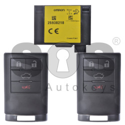 OEM Set for Cadillac Buttons:3+1 / Frequency: 434MHz / Blade Signature: HU100 / Manufacturer: OMRON / Set Part No: 25941799