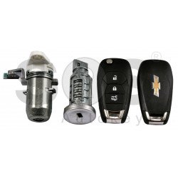 OEM Set for Chevrolet Buttons:3 / Frequency: 433MHz / Transponder: PCF:7961E/NCF296/HITAG 2 EXTENDED / Blade Signature: HU100 / Manufacture: WITTE / Part No: GM13589243 OEM Set for Chevrolet Buttons:3 / Frequency: 433MHz / Transponder: PCF:7961E/NCF296/HITAG 2 EXTENDED / Blade Signature: HU100 / Manufacture: WITTE / Part No: GM13589243