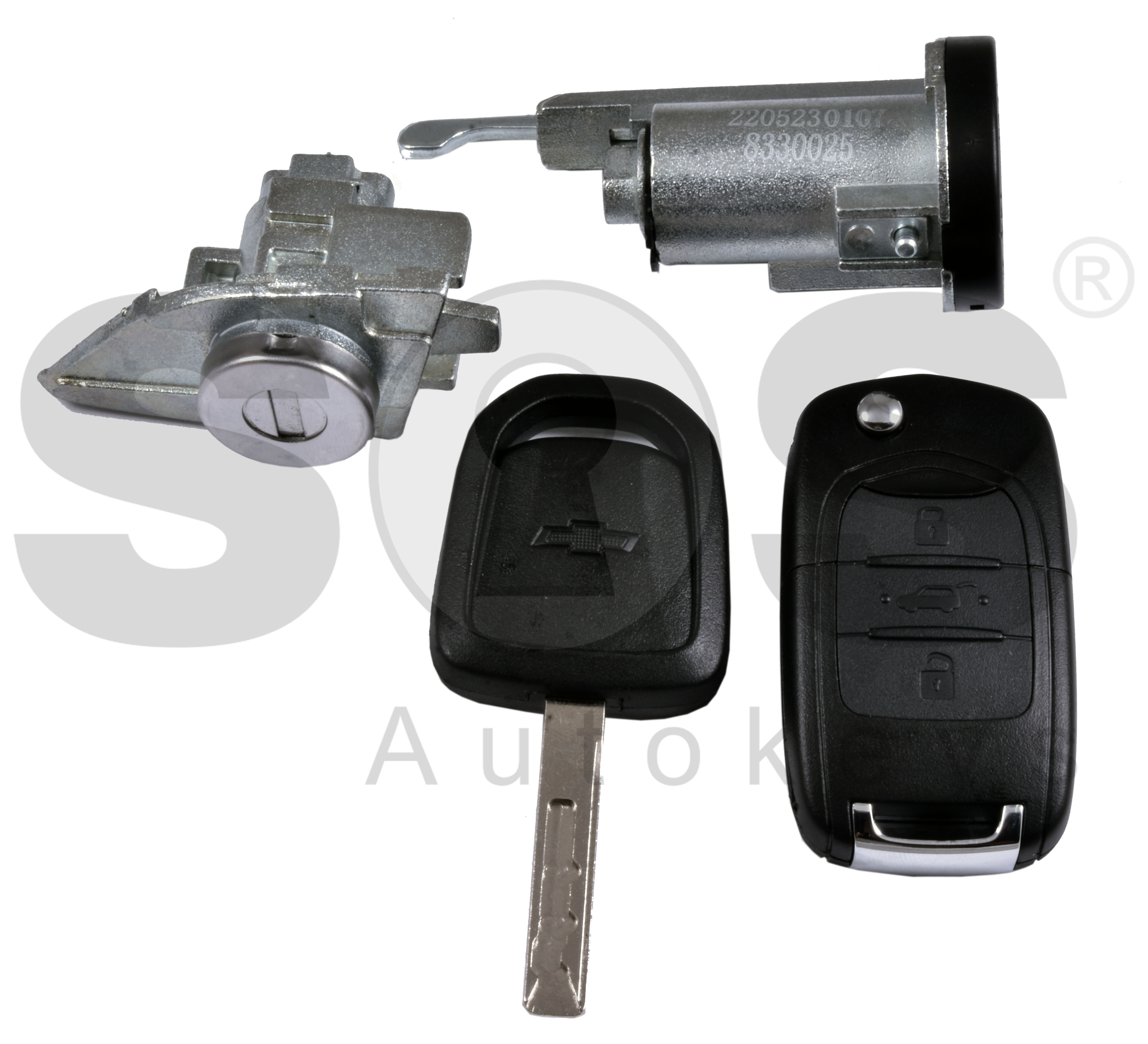 OEM Set for Chevrolet Captiva 2020+ Buttons:3 / Frequency: 433MHz /  Transponder: PCF:7961 HITAG3 / Part No: 23611462