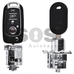 OEM Set for Fiat Buttons:4 / Frequency:434MHz / Transponder: Megamos88/ AES / Blade Signature:SIP22 / Immobiliser System:BCM / Part No: DE03085