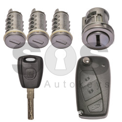 OEM Smart Set for Fiat Panda Buttons:3 / Frequency: 433MHz / Transponder: HITAG2/ ID46/ PCF7941 / Blade Signature: SIP22 / SCC ID: M3N3229600 / Part No: TRW 2104012911