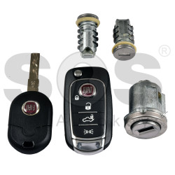 OEM Set for Fiat  Pick Up 2023+ Buttons:4/ Frequency: 434MHz /Flip key  Transponder:NCF296/HITAG AES/UNLOCKED  / REGULAR KEY: PCF7939M/UNLOCKED /  