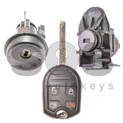 OEM Set for Ford Buttons:3+1 / Frequency: 315MHz / Transponder: TMS37145/ 80-Bit/ ID6D63 / Blade Signature: HU101 / Manufacture: FoMoCo / Part No: AE8T15K601AA