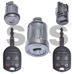 OEM Set for Ford Buttons:3+1 /  Frequency: 434MHz / Transponder: Texas Crypto 40/80-bit / ID6D / Blade Signature: FO24/ CY24 / Manufacture: FoMoCo / Set Part No: DG13 5422050 SD