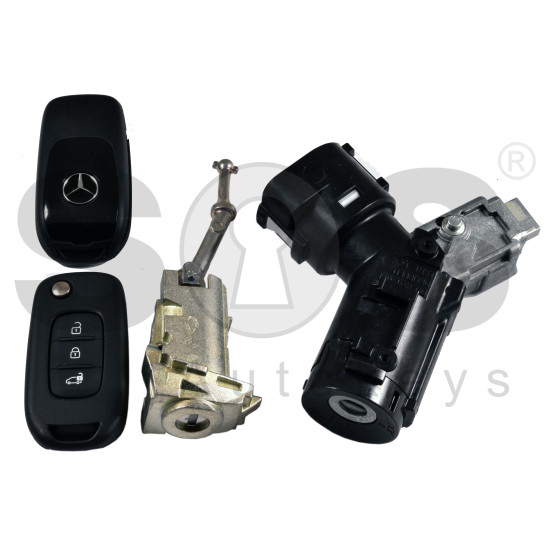 OEM Set Mercedes Citan 2024+ Buttons:3 / Frequency: 434MHz / Transponder: HITAG AES/NCF296  /  Set Part No: 806016175R	