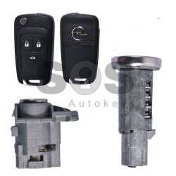 OEM Set for Opel Astra J/ Insignia Buttons:3 / Frequency: 433MHz / Transponder: PCF7937 / Blade signature: HU100 / Immobiliser System:BCM / Manufacture:Valeo / Part No:22784526