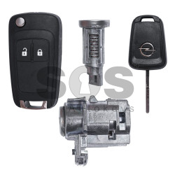 OEM Set for Opel Buttons:2 / Frequency: 433MHz / Transponder: PCF7937 / Blade Signature: HU100 / Immobiliser System:BCM / Manufacture: Valeo