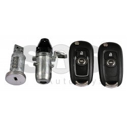 OEM Set for Opel Astra K Buttons:2 / Frequency: 433MHz / Transponder: HITAG2 / Blade signature:HU100 / Immobiliser System:BCM / Manufacture: U-SHIN/ Part No: GM13588683/GM39027352