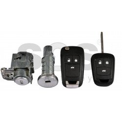 OEM Set for Opel AstraJ / Insignia Buttons:3 / Frequency: 433MHz / Transponder: PCF7937 / Blade Signature: HU100 / Immobiliser System:BCM / Part no: GM13574867