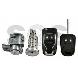 OEM Set for Opel Adam Buttons:2 / Frequency: 433MHz / Transponder: HITAG2 / Blade signature:HU100 / Immobiliser System:BCM / Manufacture: U-SHIN/ Part No: 39022981 / Black