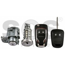 OEM Set for Opel Adam Buttons:2 / Frequency: 433MHz / Transponder:PCF7937E HITAG2  / Blade signature:HU100 / Immobiliser System:BCM / Manufacture: U-SHIN/ Part No: 13401815 / Brown