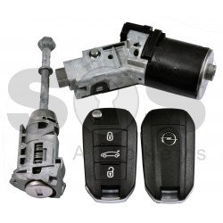 OEM Set for Opel  Buttons:3 / Frequency: 433MHz / Transponder: HITAG AES  / Set Part No: 9835415780 / PART KEY: CCAJ18LP2990T2