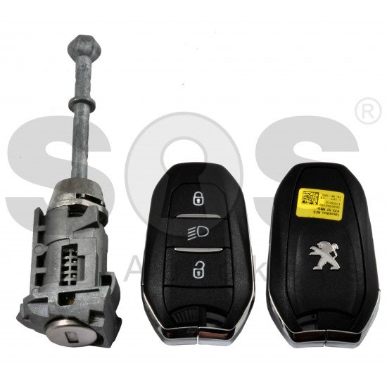 OEM Set For Peugeot Buttons:3 / Frequency: 433MHz / Transponder: Hitag AES / Set Part No:  9828186680/ Key Part No : 9836956180/9840149780