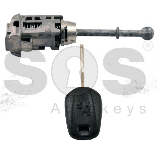 OEM Set For Peugeot   / Door lock + Regular key / HU83 / Transponder : 7939