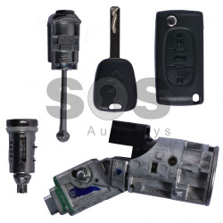 OEM Set For Peugeot Buttons:3 / Frequency: 433MHz / Transponder: PCF7961 /  SET PART: 9811880280 / KEY PART: 746922 / Blade Included