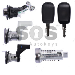 OEM Locks Set Ren 2016+ Buttons:2 / Frequency: 433MHz / Transponder: HITAG 128-Bit AES / Immobiliser System:BCM / Part No: 806015581R