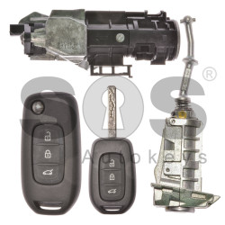 OEM Set Ren Kadjar/Capture / Buttons:3 Frequency:434 MHz / Transponder:HITAG / 128-bit AES / Set Part No: 806 016 980 R / Blade Signature:VA2 / Model : TWB1G767