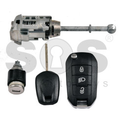 OEM Set For Citroen Buttons:3 / Frequency: 433MHz / Transponder: HITAG 128-Bit/ AES / Blade signature: HU83 / Set Part No: 9813740780 / 9814453480 / Key Part No: 9809821077 / 