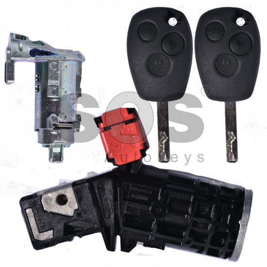 OEM Set for Renault Buttons: 3 Frequency 434 MHz Transponder:PCF 7947 / HITAG 2 / ID 46 Part No:806018928R-A Blade Signature:VA2