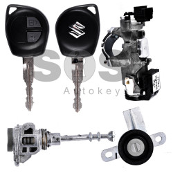 OEM Set for Suzuki Swift/SX 4 Buttons:2 / Frequency: 433MHz / Transponder: PCF7936/ ID46 / Blade Signature: SUZU-14/ HU133R / Manufacture: Calsonic Kansei Corp