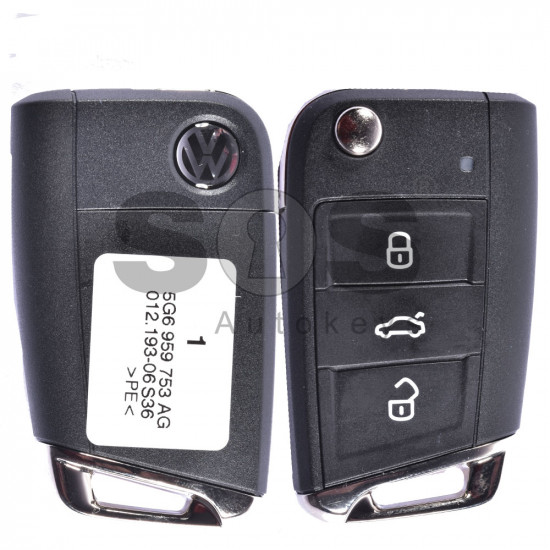 OEM Set for VW TIGUAN Buttons:3 / Frequency: 433MHz / Transponder: MEGAMOS 88/ AES / Blade Signature: HU66 / Immobiliser System: MQB / Set Part No: 5G0800375DJ/DG / Key Part No: 5G6959753AG/ 5G6959730AD / Keyless Go