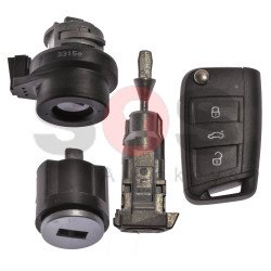 OEM Set for VW Buttons:3 / Frequency: 433MHz / Transponder: MEGAMOS 88/ AES / Blade Signature:HU66 / Immobiliser system:MQB / Set Part No: 5G0800375BH / Key Part No: 5G0959753BA / LEFT Door OEM Set for VW Buttons:3 / Frequency: 433MHz / Transponder: MEGAMOS 88/ AES / Blade Signature:HU66 / Immobiliser system:MQB / Set Part No: 5G0800375BH / Key Part No: 5G0959753BA / LEFT Door