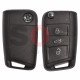 OEM Set for VW Buttons:3 / Frequency: 433MHz / Transponder: MEGAMOS 88 / AES / Blade Signature:HU66 / Immobiliser system:MQB  / Set Part No: 5G0800375CS / Key Part No: 5G0959753BA / LEFT Door