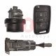 OEM Set for VW GOLF 7  Buttons:3 / Frequency: 433MHz / Transponder: MEGAMOS 88 / AES / Blade Signature: HU66 / Immobilaser system: MQB / Set Part No: 5G0800375DA / Key Part No: 5G0959753BA / RIGHT Door