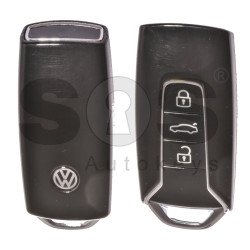 OEM Set for VW Touareg 2018+ Buttons:3 / Frequency: 434MHz / Immobiliser system: KESSY / Set Part No: 760800375D/ 760800375H / 760800375F / Key Part No: 3F0959754D / Keyless GO
