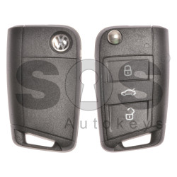 OEM Set for VW TOURAN Buttons:3 /  Frequency: 434MHz / Transponder:MEGAMOS 88/ AES / Blade signature:HU162T / Immobiliser system: MQB / Set Part No: 5TA800375CI / Key Part No: 5G6959753Q