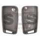 OEM Set for VW TOURAN Buttons:3 /  Frequency: 434MHz / Transponder:MEGAMOS 88/ AES / Blade signature:HU162T / Immobiliser system: MQB / Set Part No: 5TA800375CI / Key Part No: 5G6959753Q