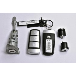 OEM Set for VW Passat B6 / Frequency: 315MHz / Transponder:ID48 Blade Signature: HU66 / Set Part No: 3C8 800 375 AR / Key Part No: 3C0 959 752 BE/9066-70