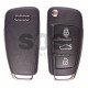 Flip Key For Audi A6 / Q7 2003 - 2015 Buttons:3 / Frequency:315MHz / Transponder:ID8E / Blade signature:HU66 / Immobiliser System: Kessy / Part No:4F0 837 220 AG