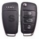 OEM Flip Key for Audi A4 Buttons:3 / Frequency:434MHz / Transponder:ID48 CAN / Part No:8E0 837 220 Q / Immobiliser System : RB4 / RB8 / Blade signature:HU66