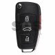 OEM Flip Key for Audi A3 2014+  Buttons:3+1 / Frequency:315MHz / Transponder:MEGAMOS 88 AES / Blade signature:HU66 / Immobiliser System:KESSY / Part No : 8V0 837 220AA/8V0837220AA