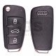 OEM Flip Key for Audi A6/Q7 Buttons:3 / Frequency:868MHz / Transponder:8E Megamos Sokymat / Blade signature:HU66 / Immobiliser System:Kessy / Part No:4F0 837 220 AK / Keyless Go
