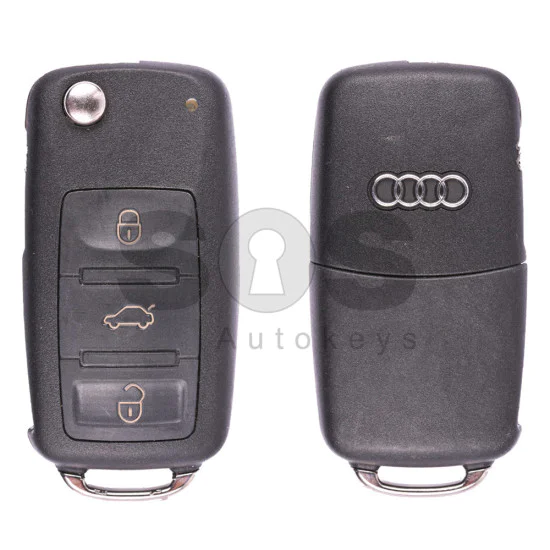 OEM Flip Key for Audi A8 Buttons:3 / Frequency:433MHz / Transponder:PCF ...