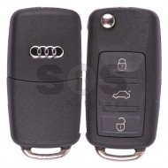 Flip Key for Audi A8 Buttons:3 / Frequency:433MHz / Transponder:PCF 7946/ID 46 / Blade signature:HU66 / Immobiliser System:Kessy / Part No:4E0 837 220 H