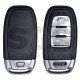 Smart Key for Audi  Buttons:3 / Frequency:868 MHz / Transponder:PCF 7945AC / Part No:4DO 959 754 J / Blade signature:HU66 / Immobiliser System: BCM 2 ( With Blade)