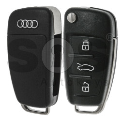 OEM Flip Key for Audi R8 Buttons:3 / Frequency:433MHz / Transponder: ID 48/Megamos / Part No:420 837 220 / Immobiliser System:Dashboard / Blade signature:HU66